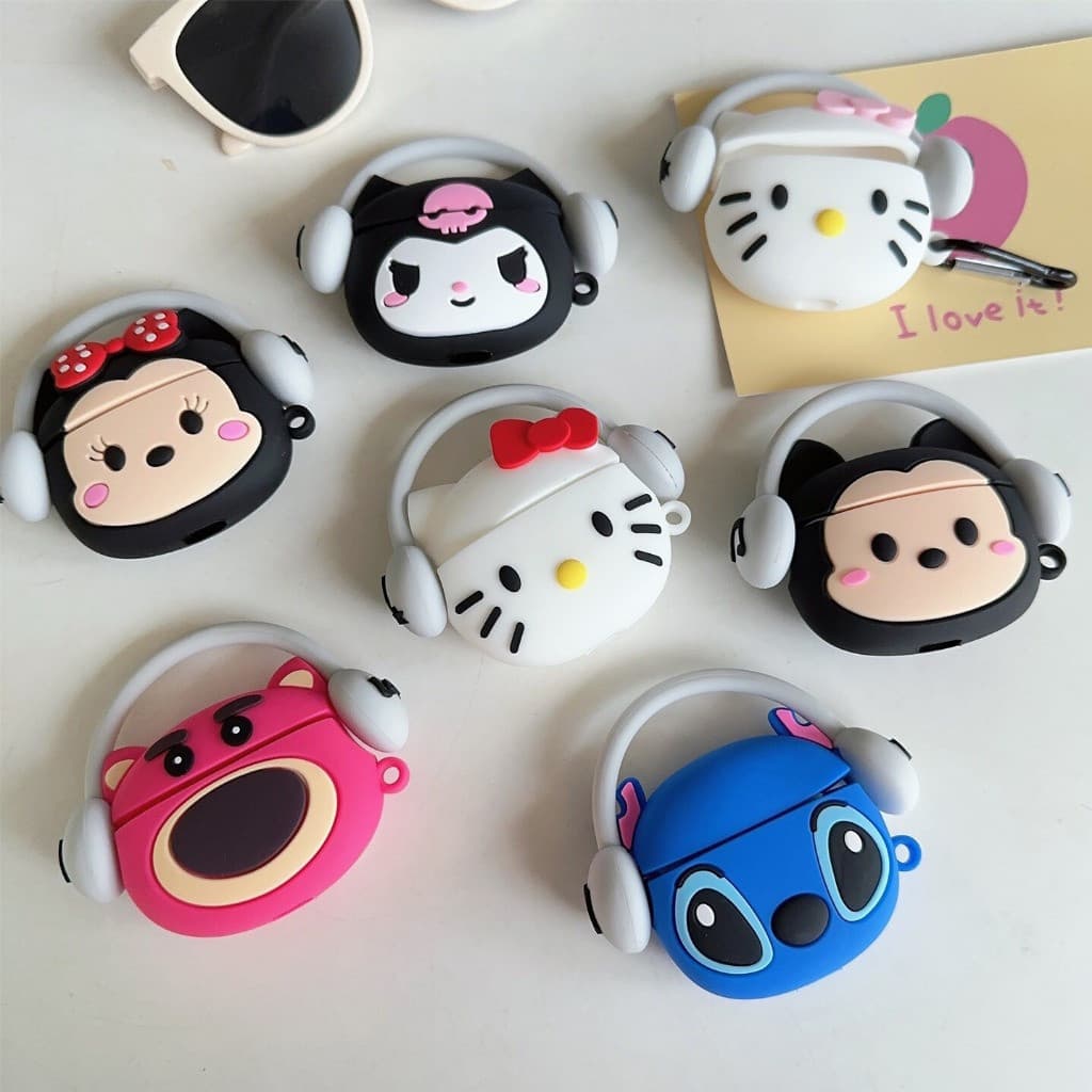 Desenho Animado Bonito Gato Silicone Capa Protetora Para AirPods 1 2 3 4 Pro inPods i12 Fone De Ouvido Bluetooth Sem Fio