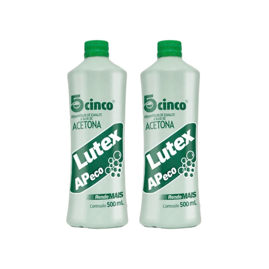 KIT Removedor de Esmalte 500ml Lutex Acetona Uso Profissional (2 unidades)