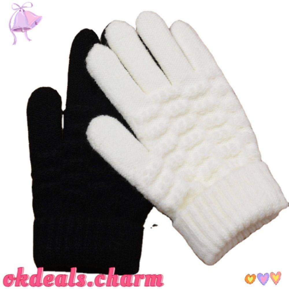 OKDEALS Luvas De Outono Inverno , Infantis À Prova De Vento E Frio Para Bebês Malha Quentes Espessadas