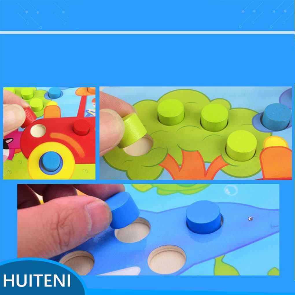 2 Tabuleiro De Cognição De Cores De Madeira Quebra-Cabeça Jogo Brinquedos Educativos Para Educação Infantil Bebês