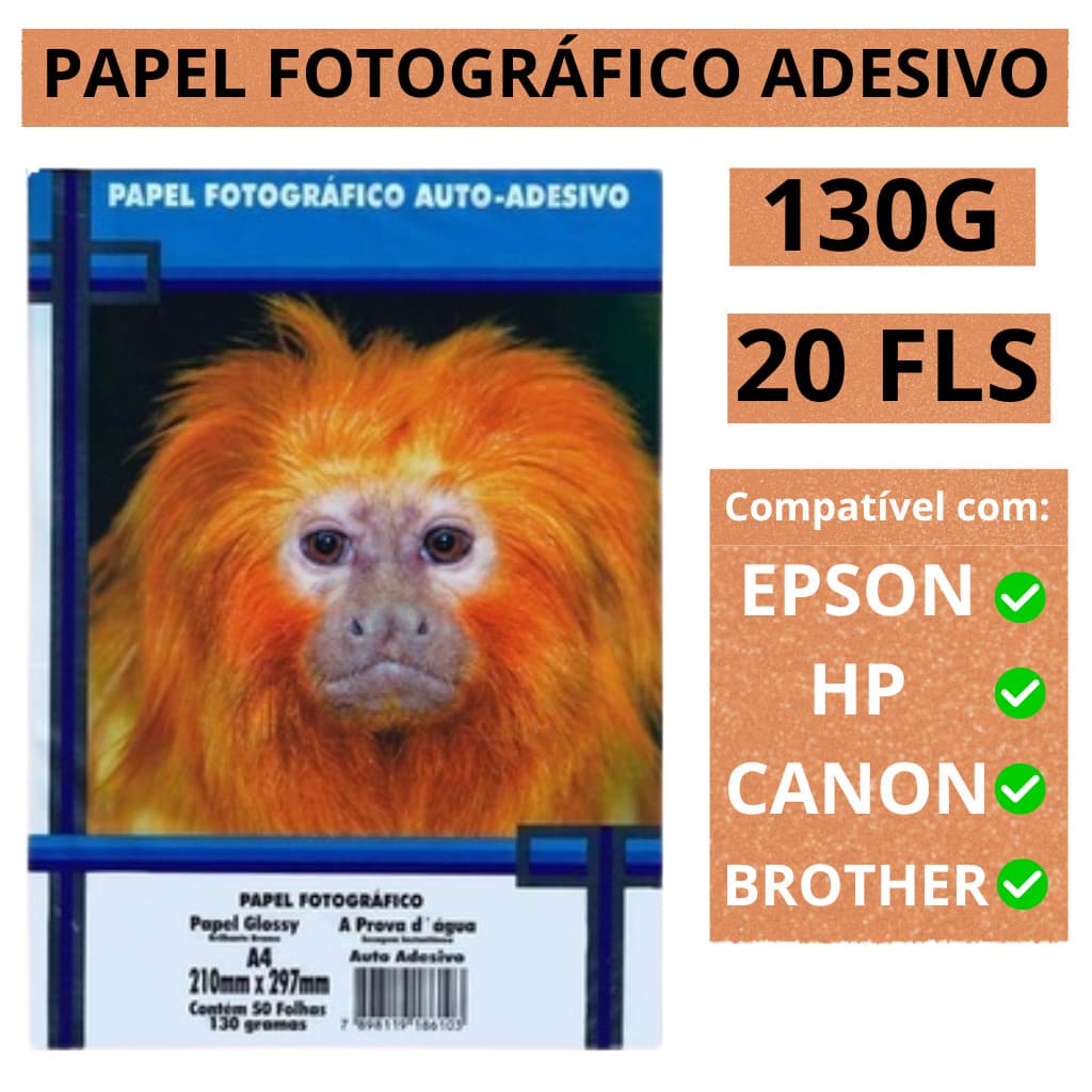 Papel Fotográfico Adesivo 130g Glossy Premium - Masterprint