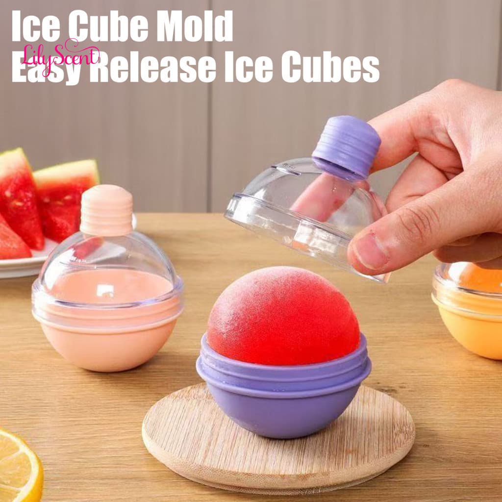 Food Grade Mold Ice Cube Tray with Lid Bulb Shape Ball Food-grade Silicone Sphere for Whiskey Cocktails Easy-release Lea