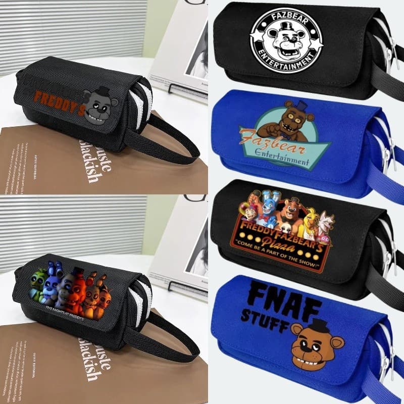 Five Nights At Freddy's Pencil Case Preto Grande Capacidade Estudante Papelaria Bolsa Desenhos Animados Midnight Bear Pr