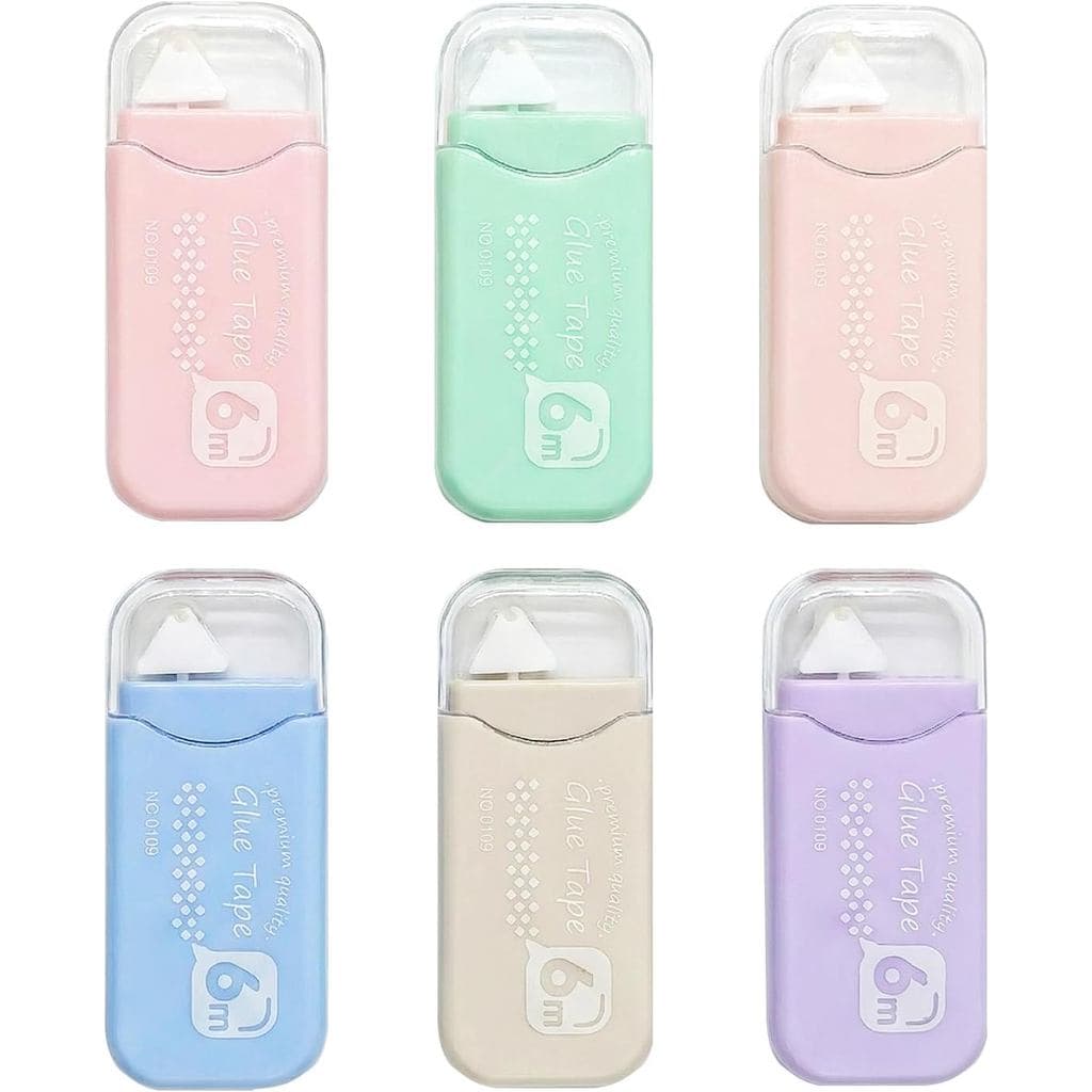 Rolo de Fita Adesiva Dupla Face (Pacote com 6) - Fita Adesiva de 6m x 6mm para Scrapbooking, Diários, Criação de Cartões