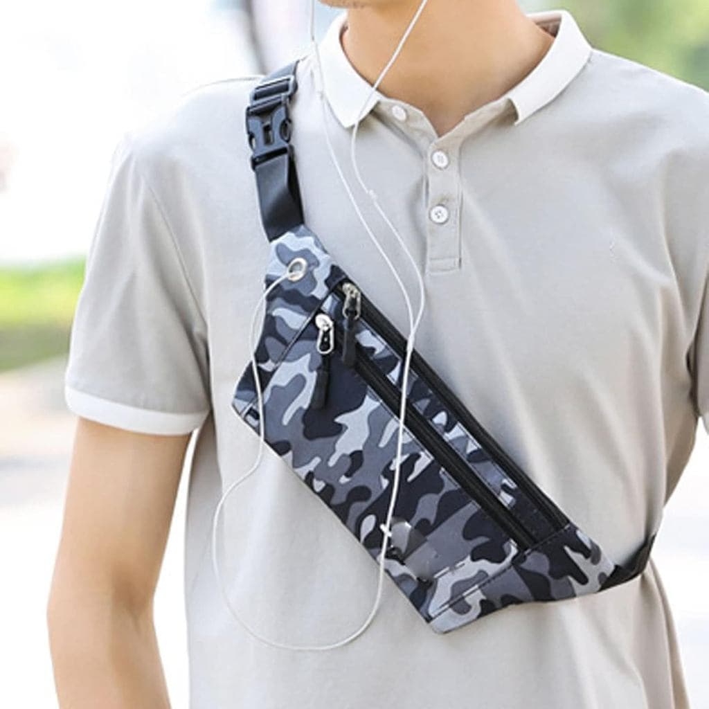 Bolsa de Cintura Camuflada Masculina e Feminina para Esportes ao Ar Livre, Bolsa Casual para Celular (Rosa)