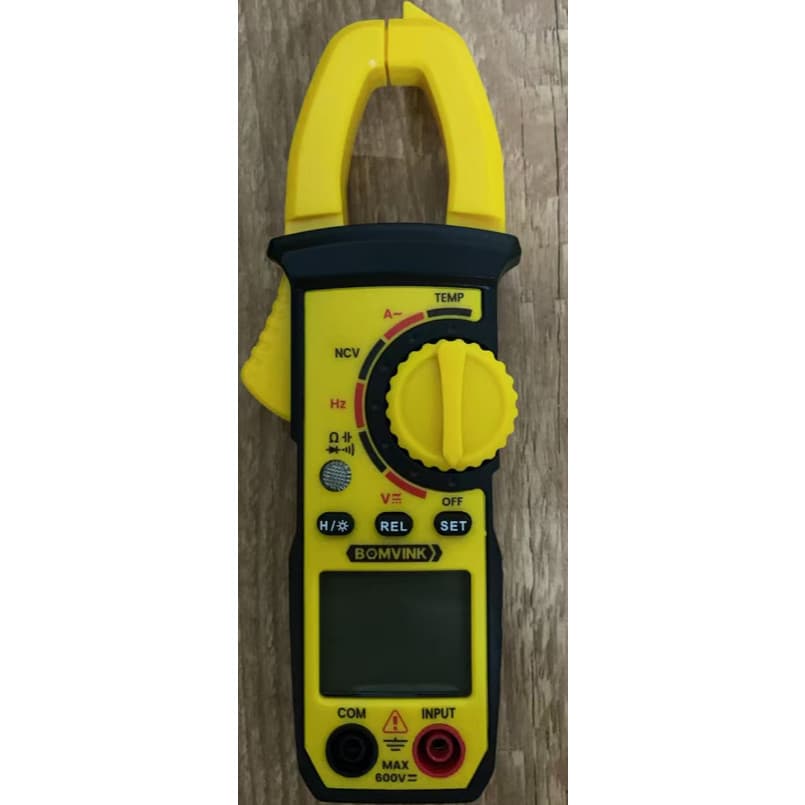 Alicate Amperímetro Digital 600A BOMVINK Multímetro NCV Temperatura Capacímetro + Bolsa