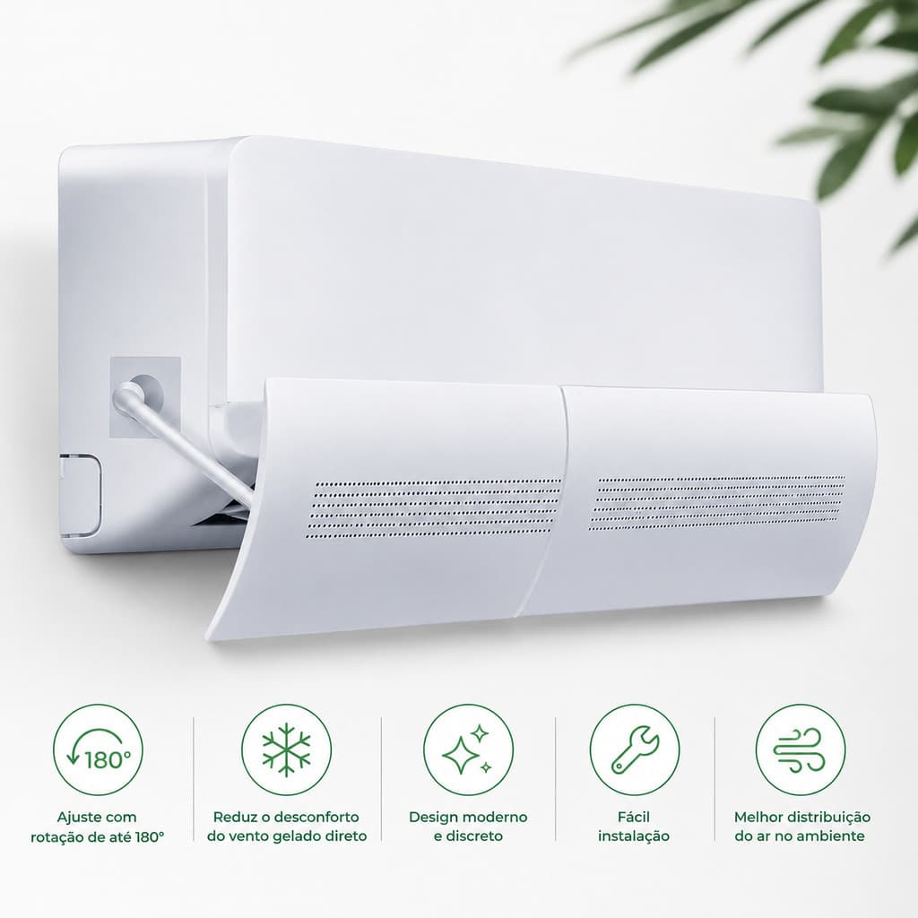 Defletor Para Ar Condicionado Split 55 a 103cm Ajustável Direcionador Vento