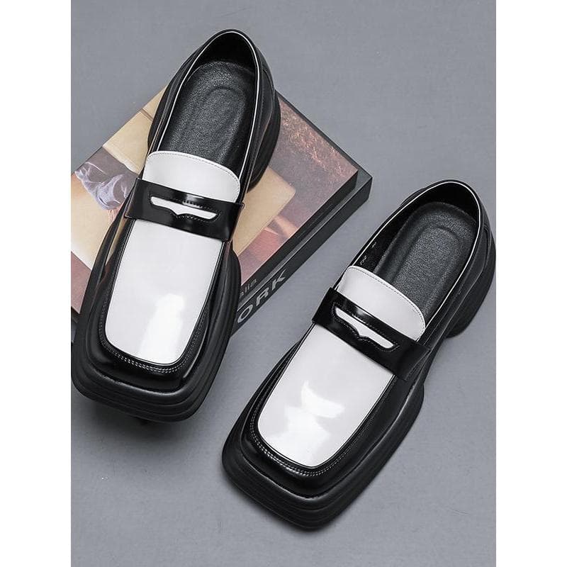 Design Original ins cor combinando sapatos de couro casuais masculinos de sola grossa aumentando sapatos de couro de ded
