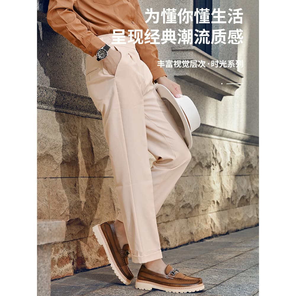 Tassel mocassins masculinos 2026 novo estilo de couro genuíno deslizamento-em sapatos de couro masculino britânico Retro