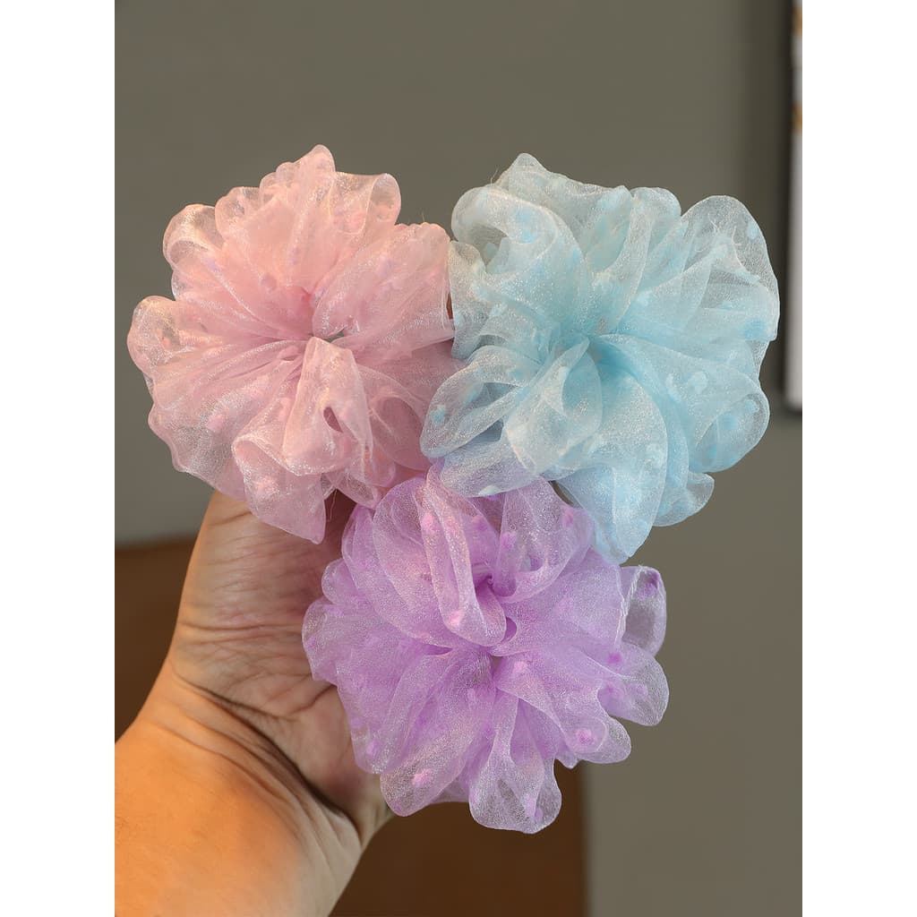 Crianças doce respirável gaze flor laço de cabelo meninas suave All-Match não machuca o cabelo laço de cabelo estilo pri