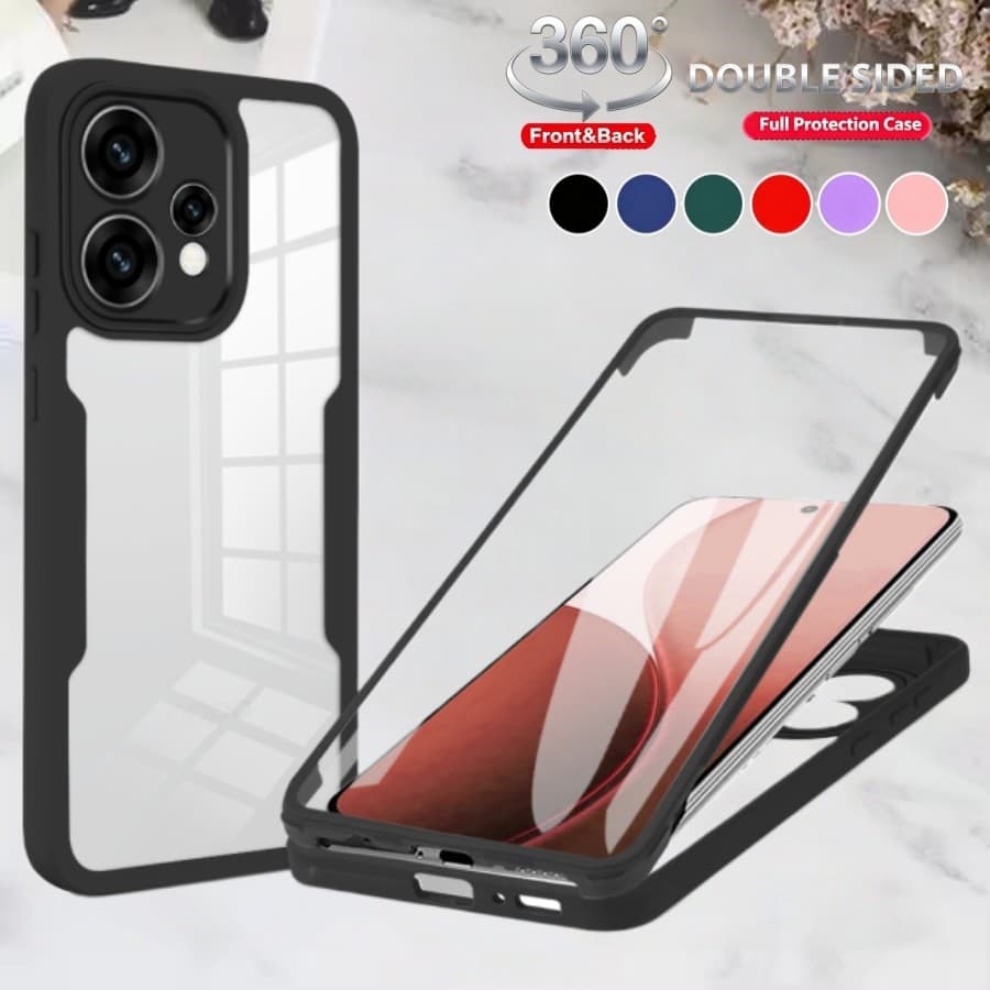 360 ° Capa Completa À Prova De Choque Para OPPO A6X A5X A6 A5 Pro Reno 15 14 13 12 Pro 12F 13F 14F 15F Transparente