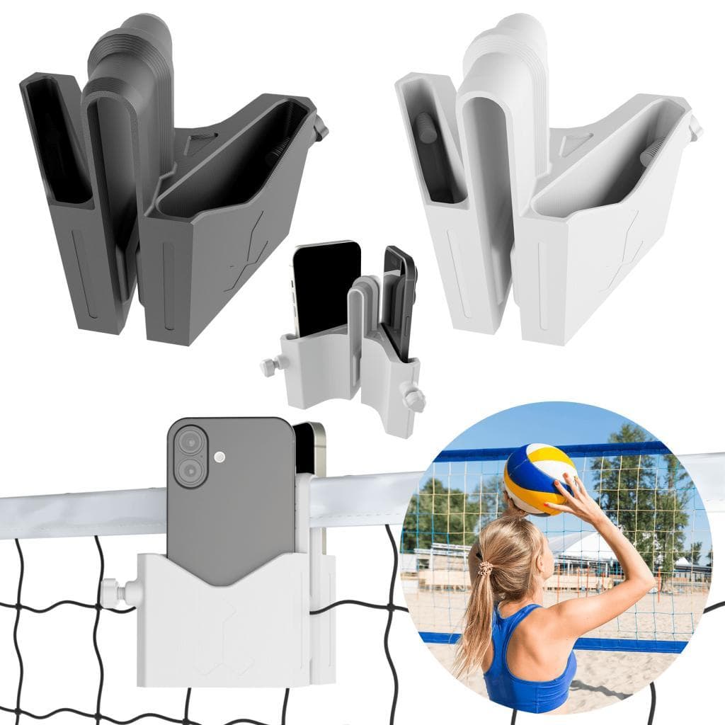 Suporte Duplo para Celular em Rede de Vôlei e Beach Tennis