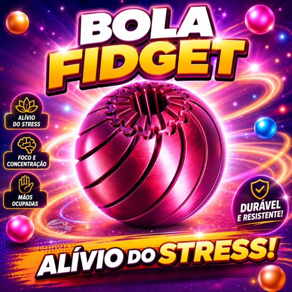 Bola Fidget Anti Stress Infinita 3D | Brinquedo Sensorial Ansiedade Relaxante Desktop Toy