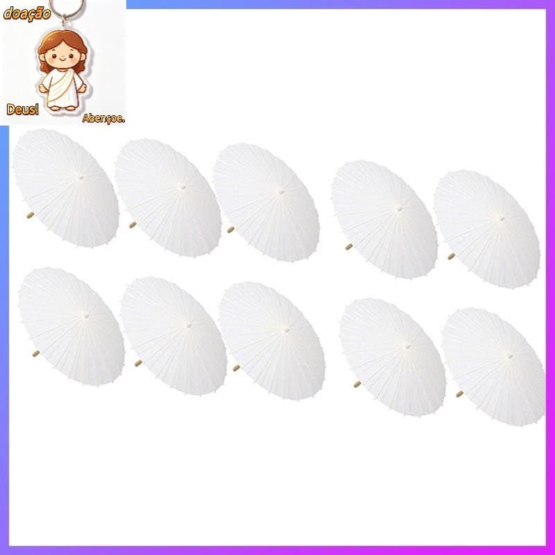 10 Pçs Guarda-Sol De Papel Chuva De Casamento Favor Chuvas De Bambu Para Peças Centrais Do Chuveiro De Panela Foto Adere