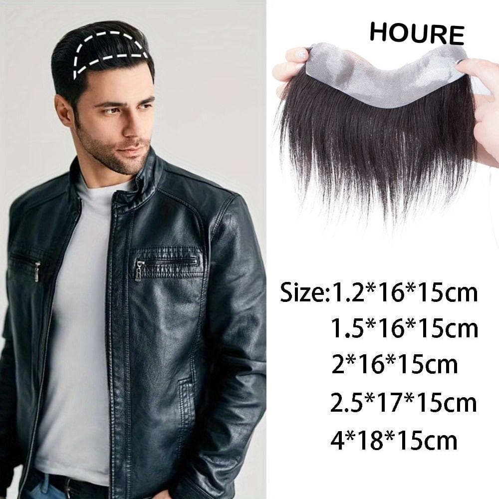 Adesivo De Cabelo Humano Natural HOURE , Peruca Frontal Invisível Sem Costura Para Homens , 15 Cm
