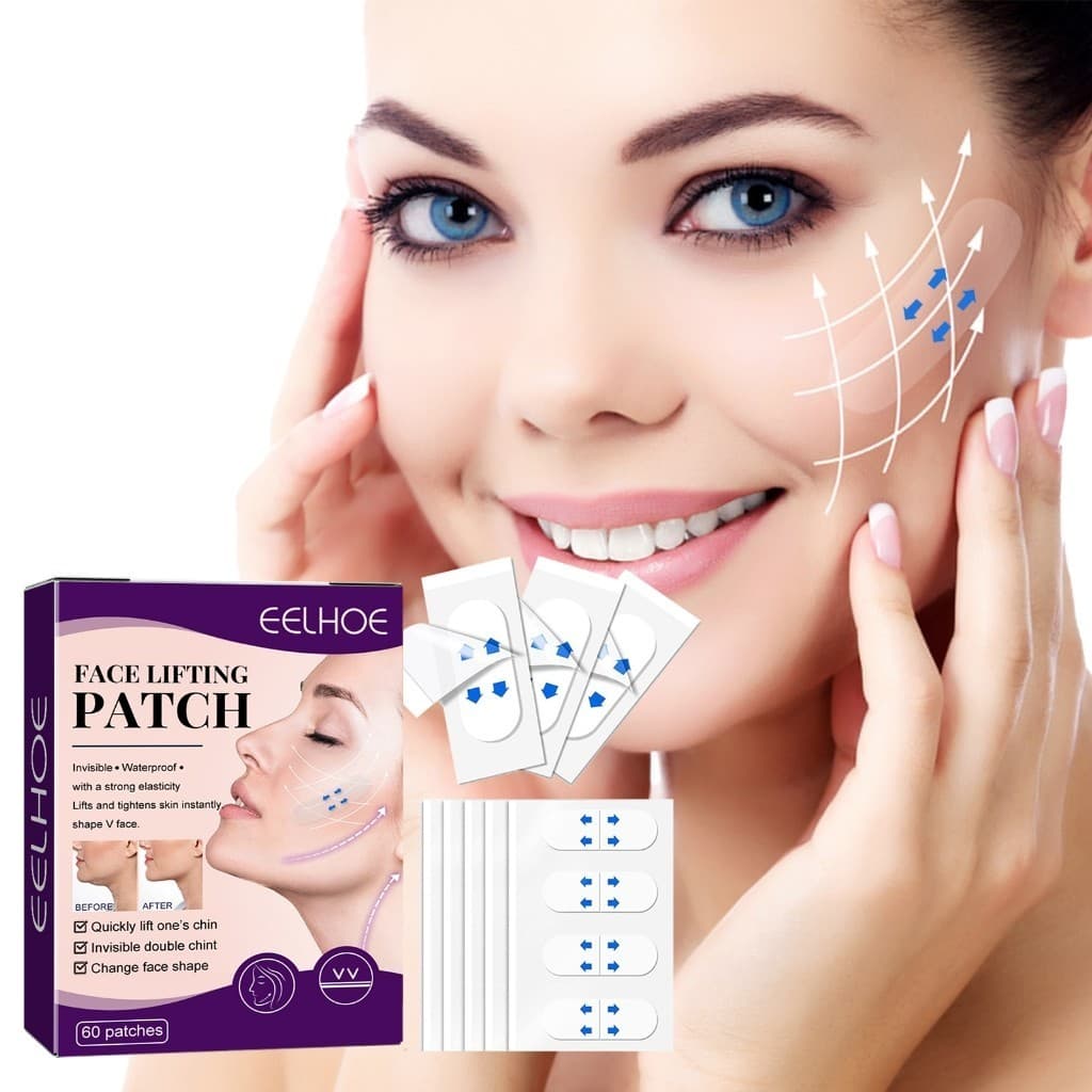 Fita De Lifting Facial 60 Unidades À Prova D'água V Face Maquiagem Invisível Respirável Apertando O Queixo