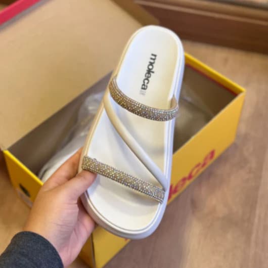 Sandália Papete Birken Brilho Blogueira Moleca Original Promoção '24. DESCONTO 30%OFF