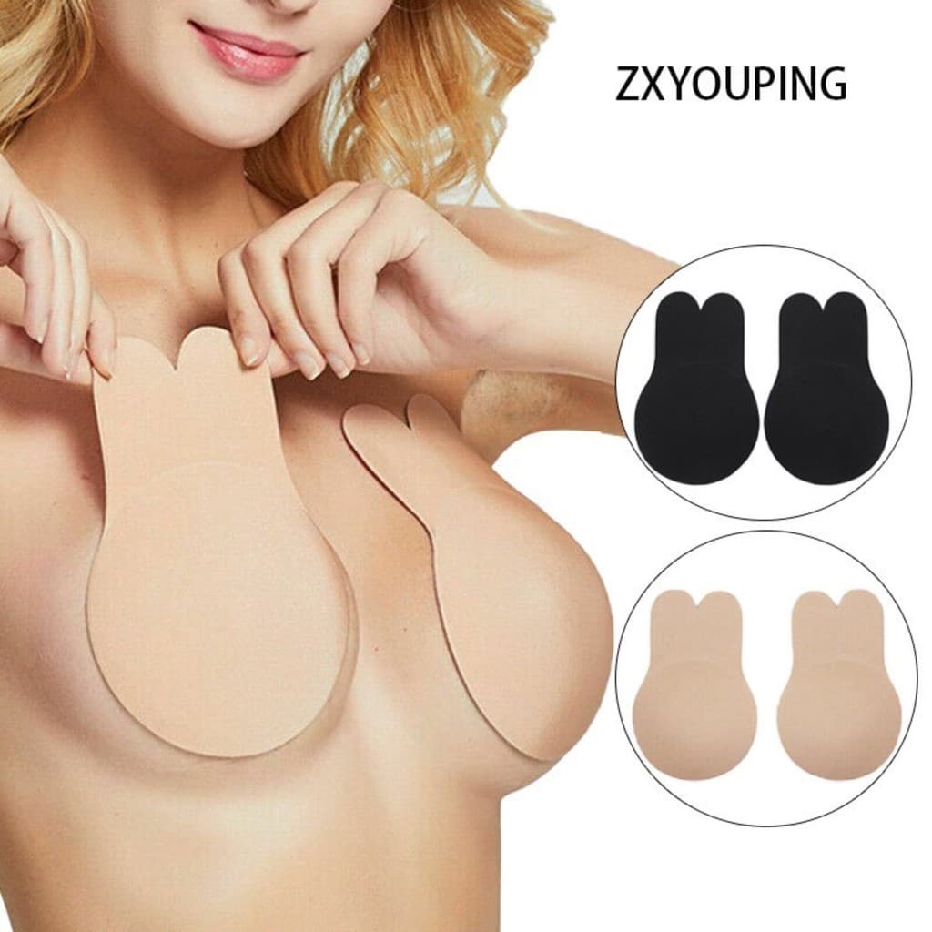 ZXYOUPING Adesivos De Silicone Reutilizáveis Para Capa De Mamilo ​ Fita Tira Leite Push Up Invisível Coelho