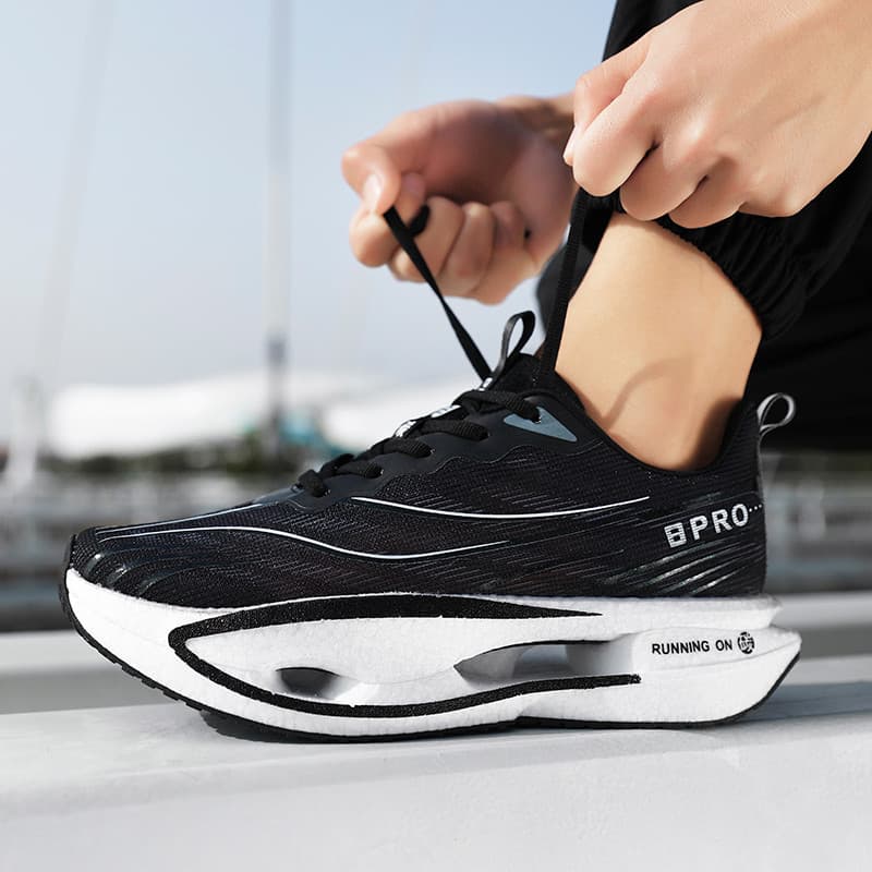 Tênis De Corrida De Malha Respirável De Alta Qualidade Com Tiras De Placa De Carbono Para Esportes Ao Ar Livre Antiderra