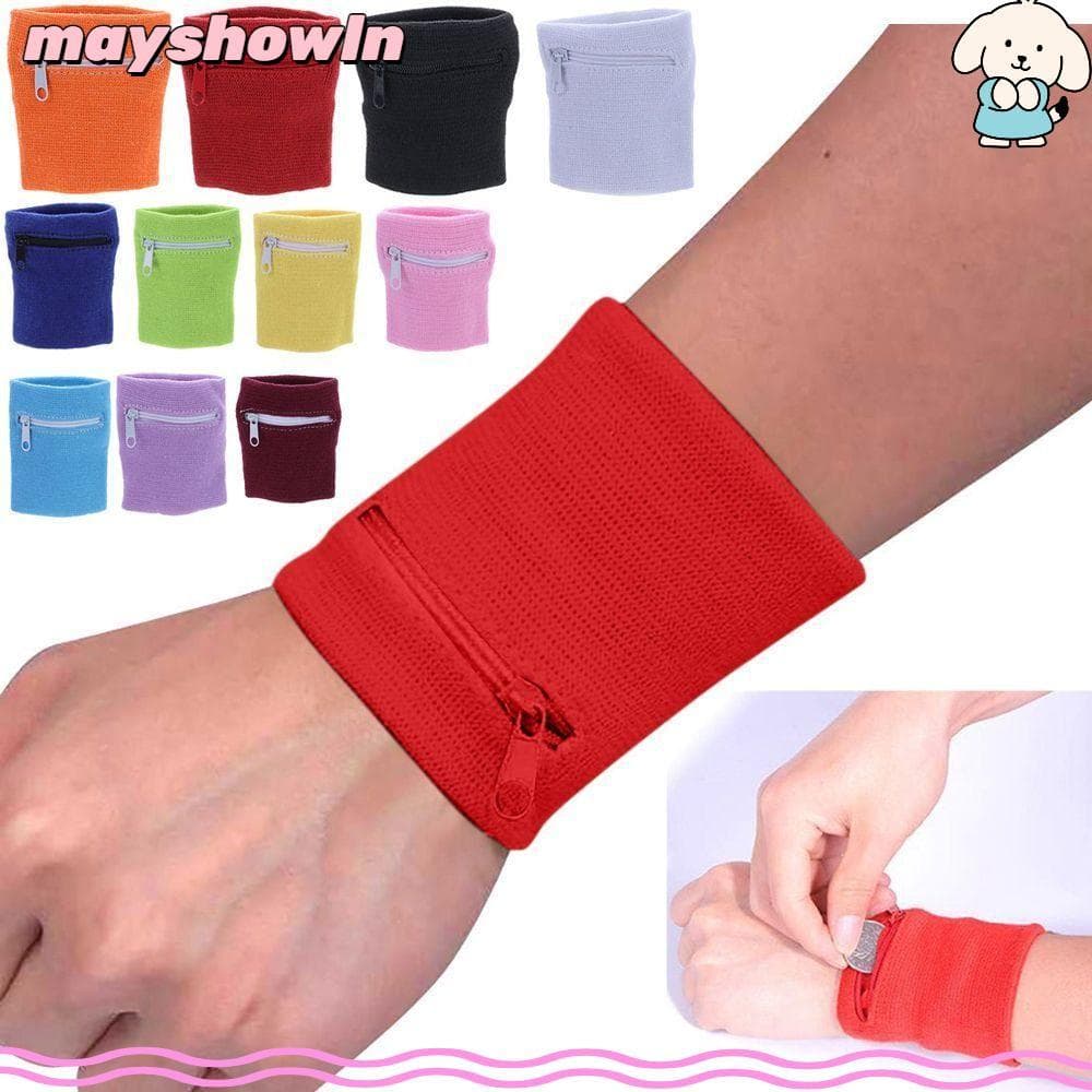 MAYSHOWLN Pulseira Esportiva Para Corrida , Academia , Bolso Chave , Proteção De Pulso , Viagem Com Zíper
