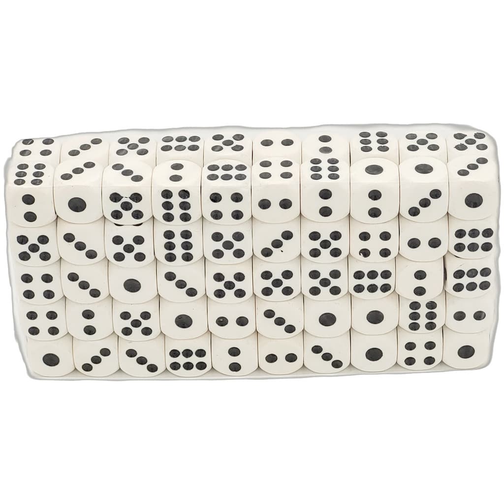 DADOS 16MM C/100PCS  BRANCO AX13720