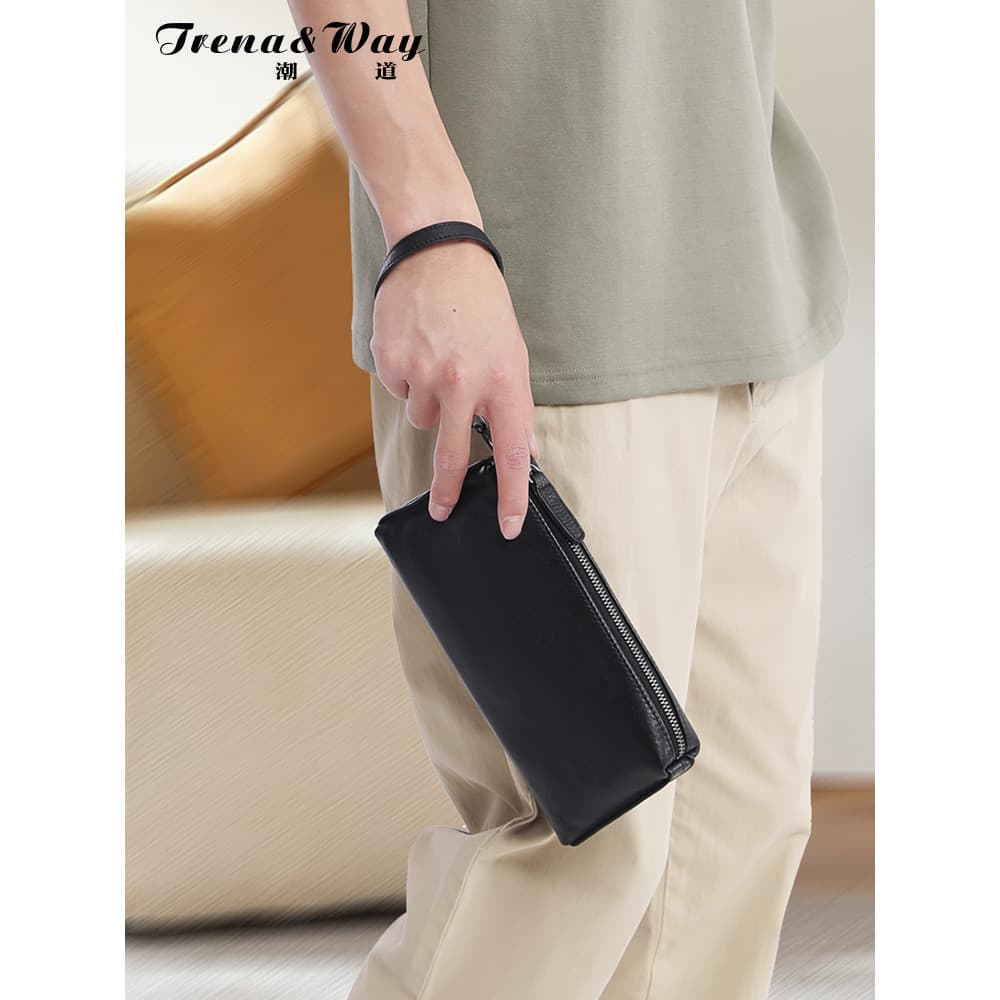 Bolsa masculina 2024 novo estilo bolsa masculina Casual moda High-End bolsa de couro leve viagem na moda masculina