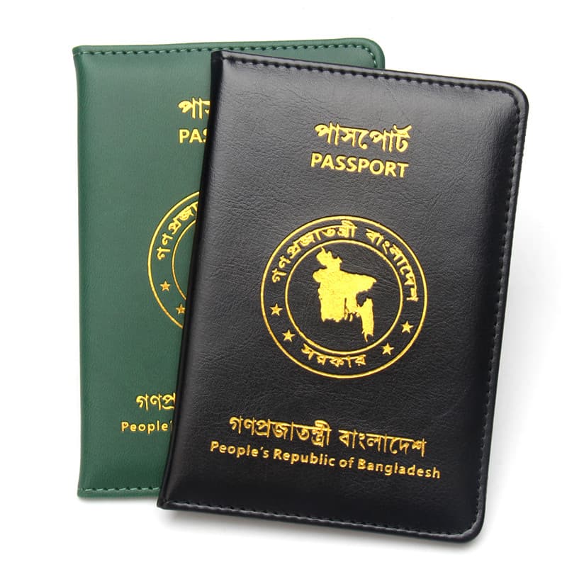 Bangladesh porta-passaporte capa protetora de couro fina masculina feminina portátil bolsa para passaporte capa de livro