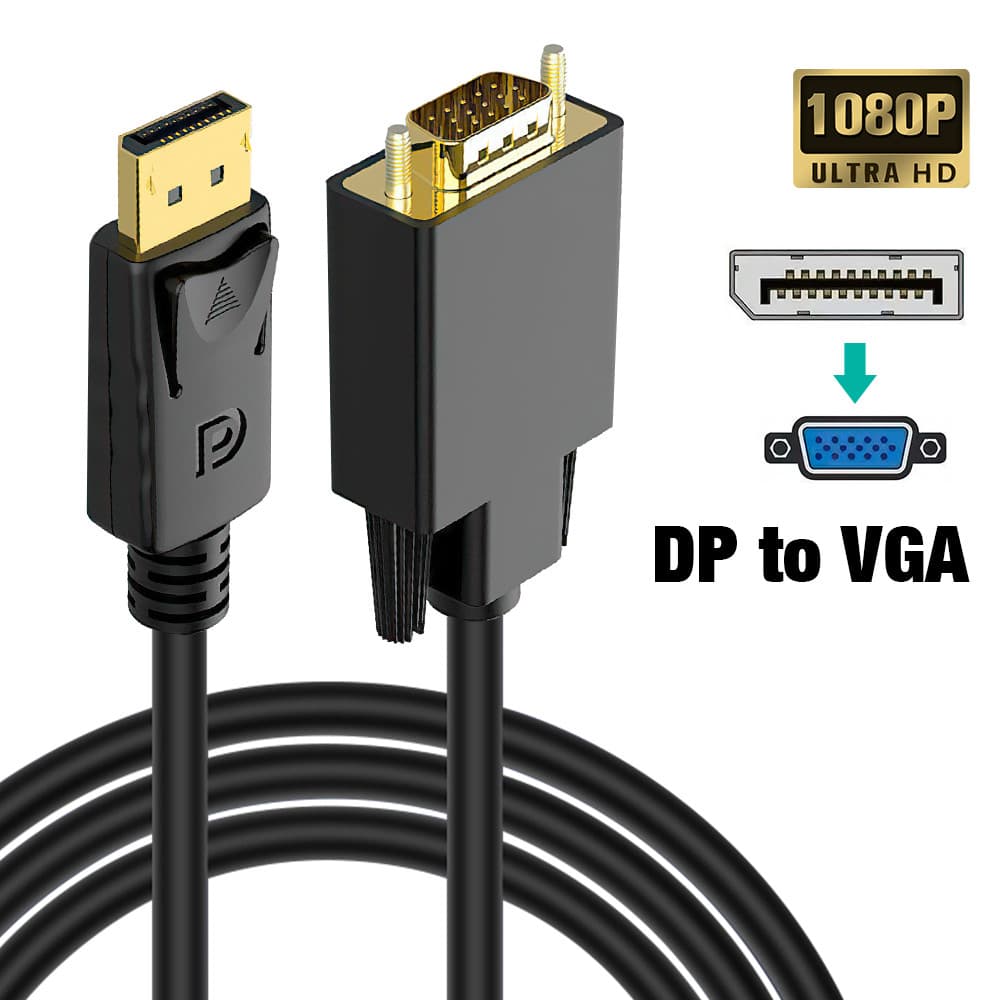 Cabo DP Para HDMI DVI VGA Banhado A Ouro 4K 1080P DisplayPort Porta De Exibição Do Adaptador HD
