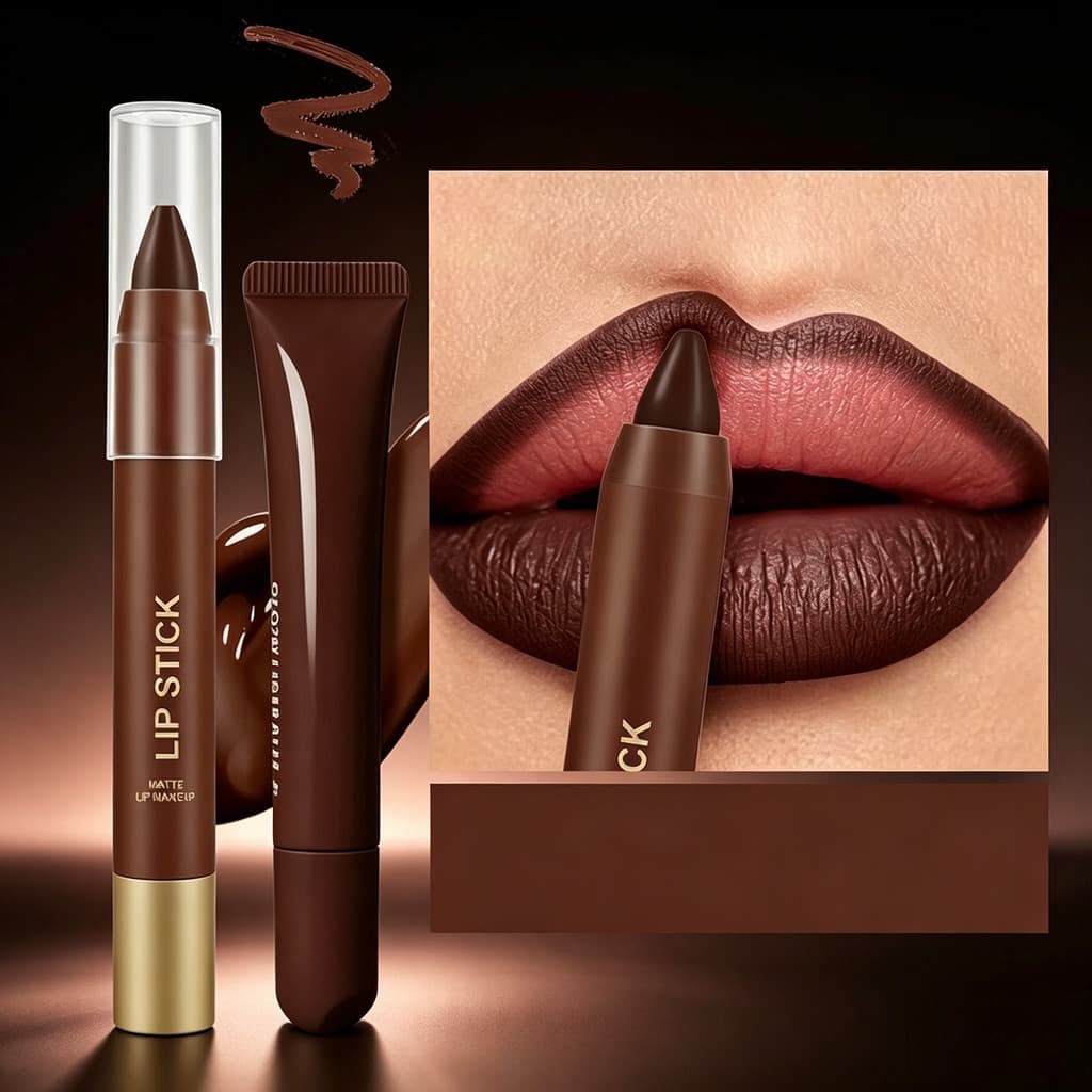 Batons Delineador Labial Matte Soft Mist 2 Cores De Chocolate Antiaderentes Suaves E Pigmentados