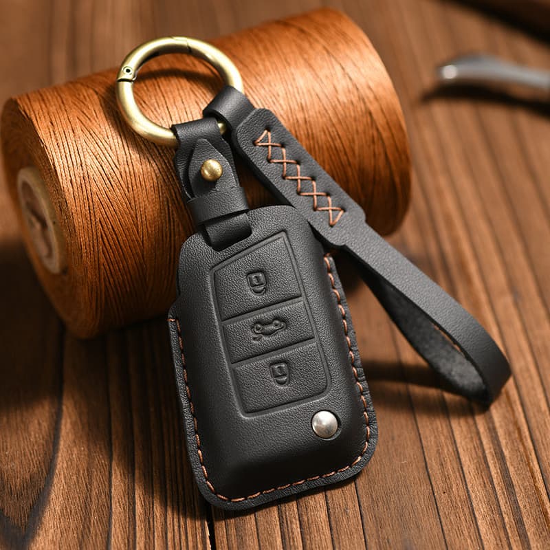 Adequado para Volkswagen chave capa Magotan Sagitar Lingdu Bora Lavida Tiguan L teste Yue couro genuíno