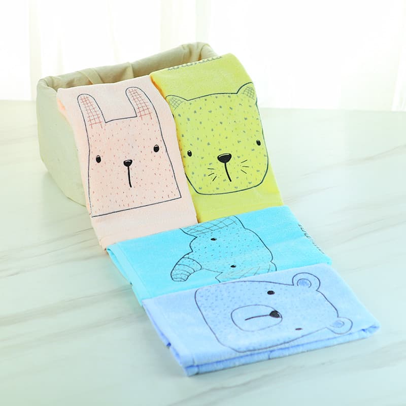Novo produto Jieliya toalha corte velo algodão puro 7566 elefante coelho macio crianças toalha dos desenhos animados pro