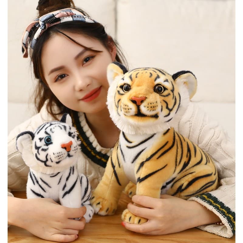 Simulação pequeno tigre boneca tigre branco enviar crianças presente de aniversário ano do mascote zodíaco tigre b