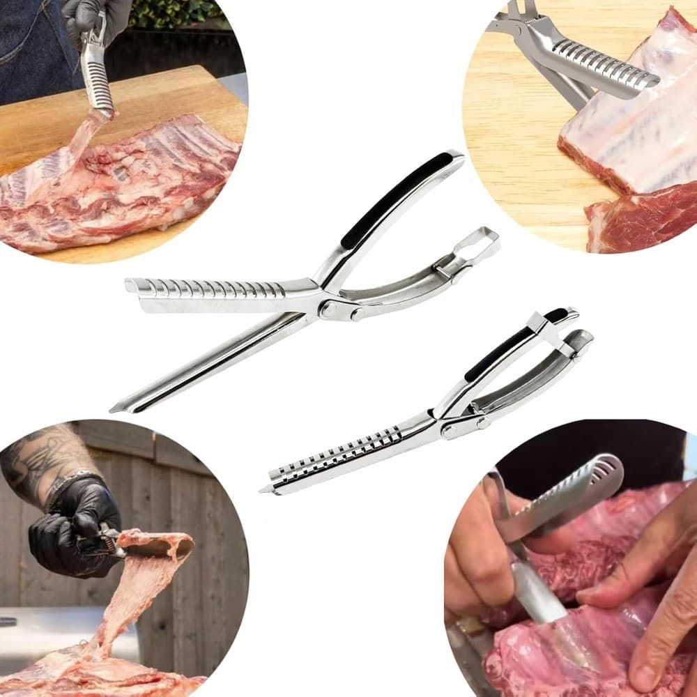 Removedor de Membrana de Costela com Cabo em Arco Antiderrapante, Ferramenta para Churrasco para Chefs de Cozinha