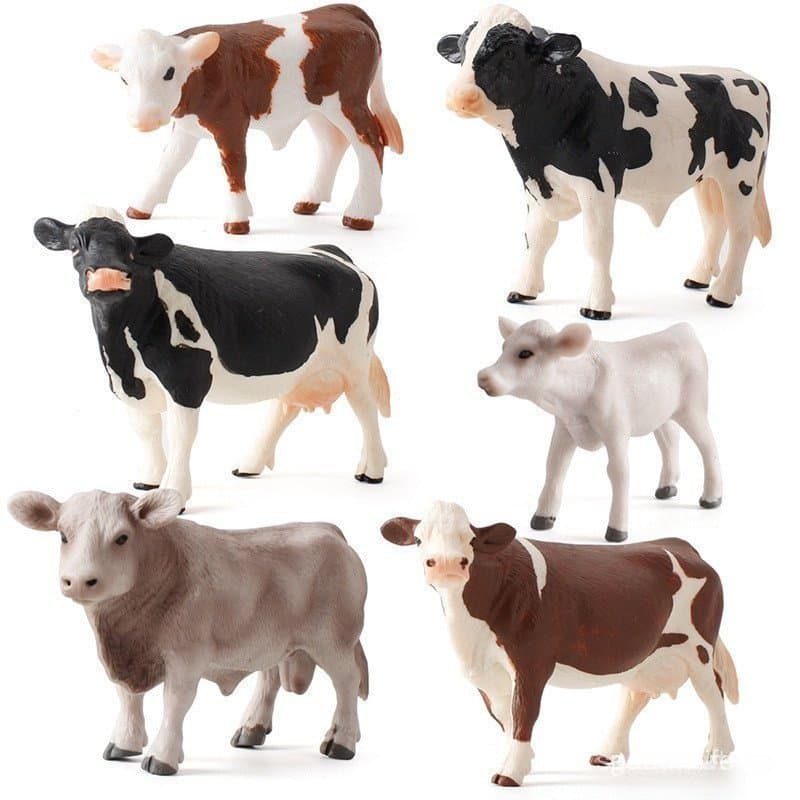 Simulação fazenda vaca modelo animal Acessórios Crianças Brinquedos