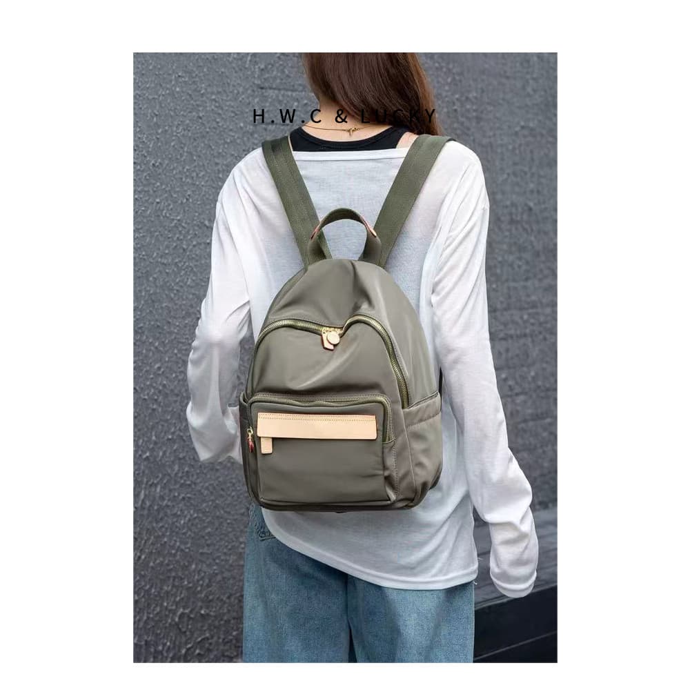 Feminino viagem leve náilon pano mochila de viagem mochila feminina pequeno ombro saco escolar