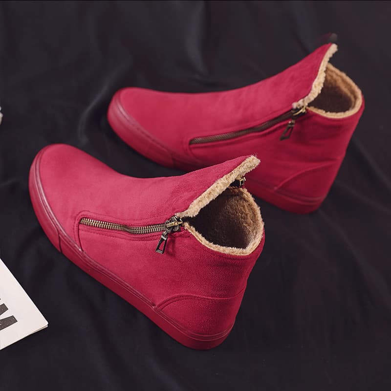 Alta qualidade feminino inverno novo estilo sapatos de algodão zíper lateral botas de neve manter quente forro de lã bot