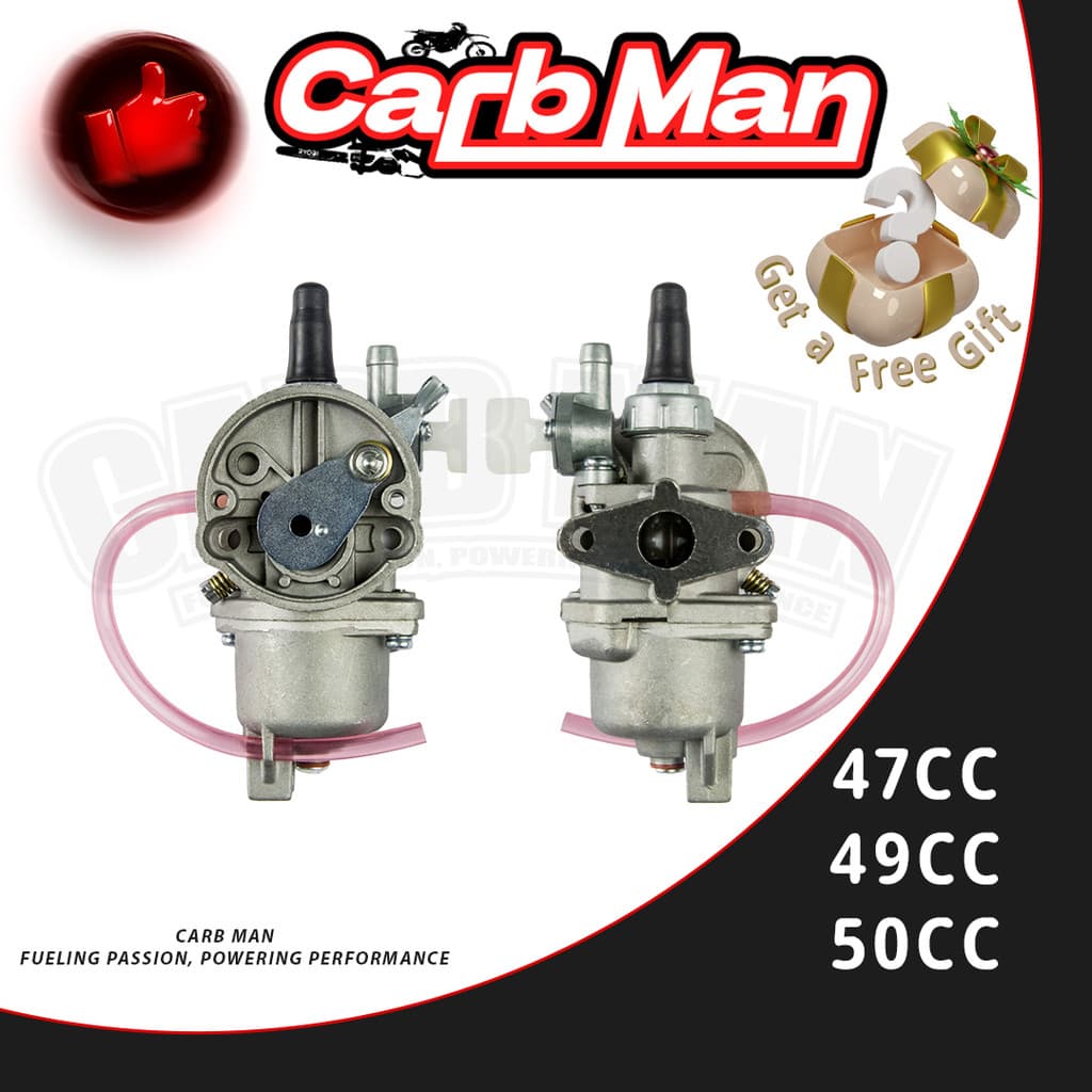 Carburador Completo 12 Mm 2t Mini Moto 43cc 47cc 49cc 2 Tempos Quadriciclo Infantil Pocket Bike Cross Com Afogador