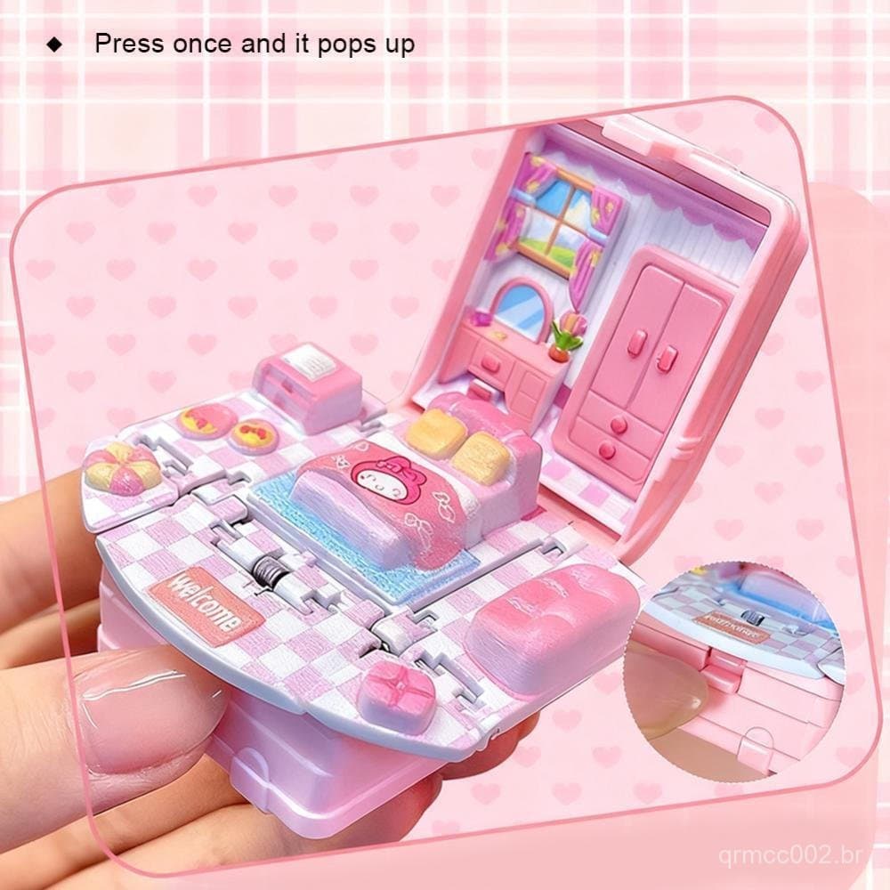 TKEY Engraçado 3D Dobrável Bolsa Escolar Chaveiro Presente De Aniversário Campus 3D Popup Quarto Natal Surpresa Ansiedad