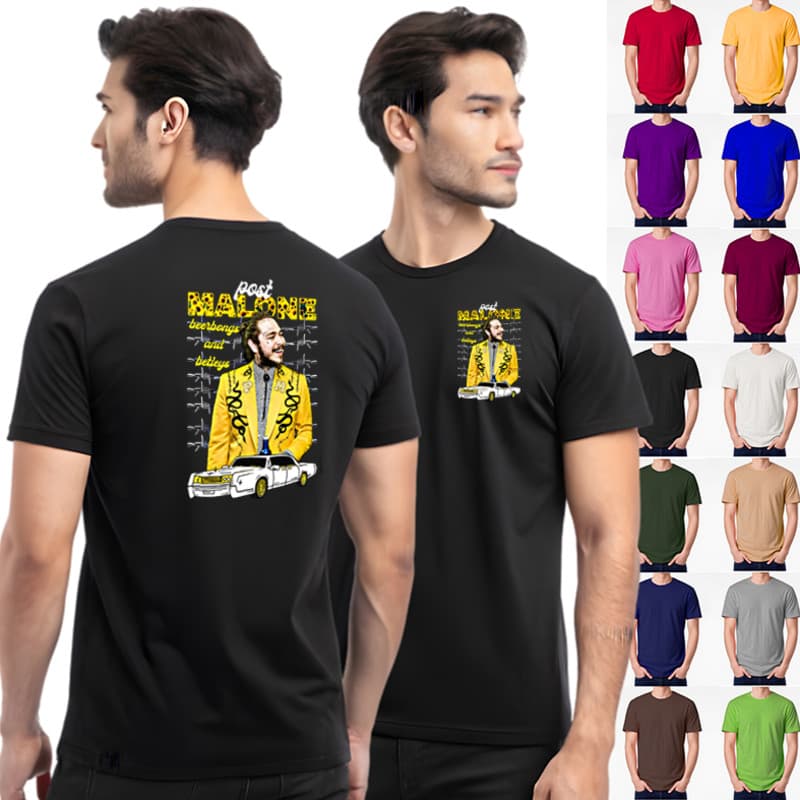 Camiseta Post Malone 3 Rapper Básica Premium Unissex Conforto Moda Casual Estilo Urbano