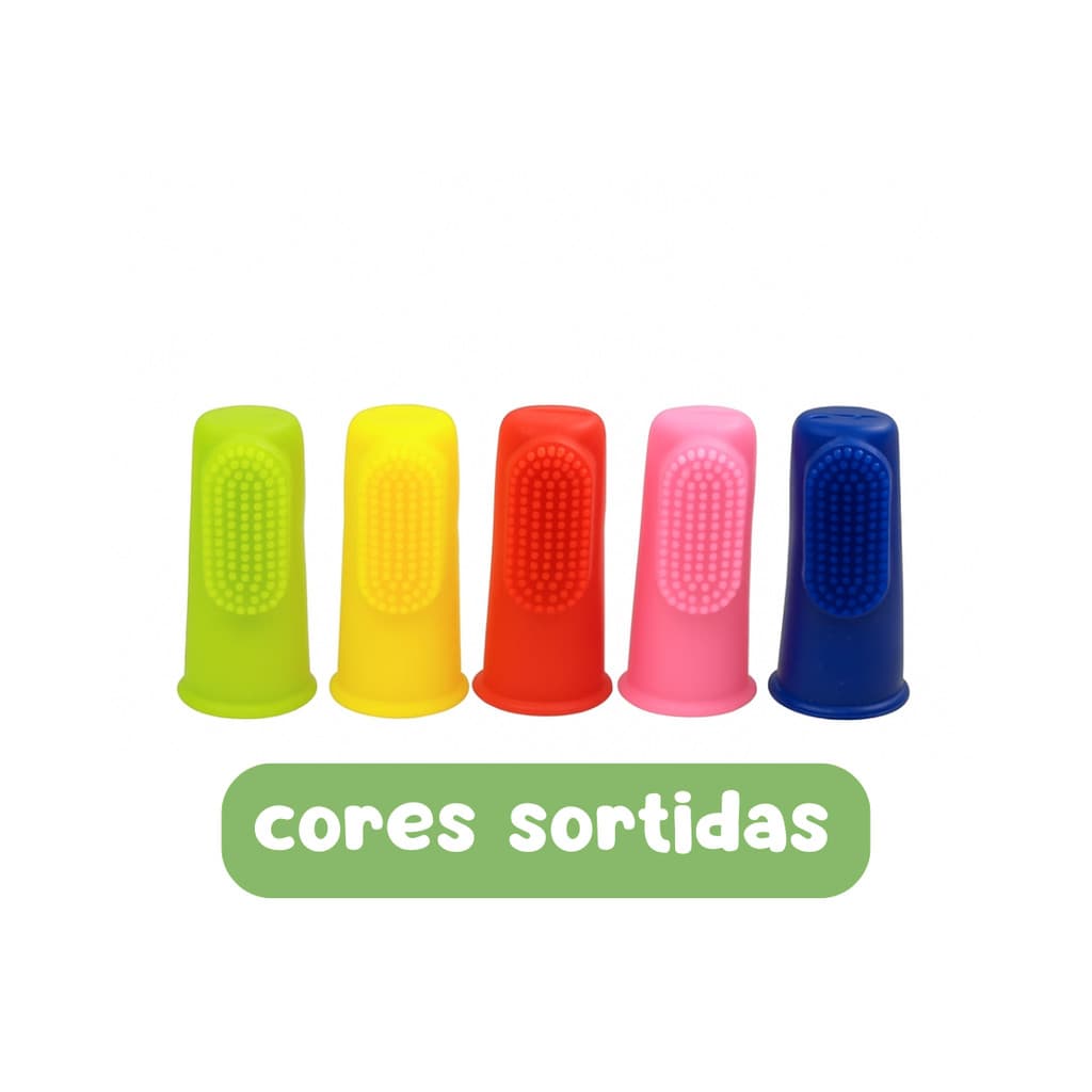 Kit 05 Dedeira Pet Silicone para Cães e Gatos Escovar Dentes