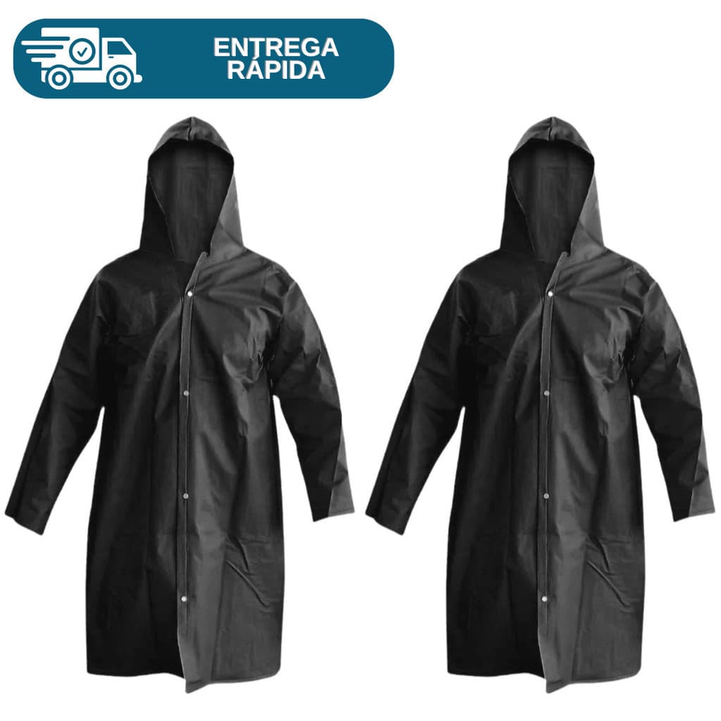 Capa De Chuva Impermeável Pvc Com Capuz Resistente Segurança Proteção Epi Estilosa Dia a Dia