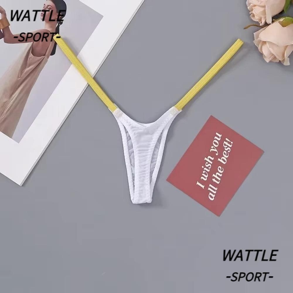 WATTLE Roupa Íntima Feminina , Costura Multicolorida Clássica Calça Tanga , Cuecas Femininas Elásticas