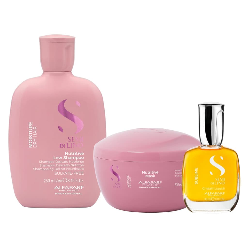 Kit Moisture Shampoo, Máscara e Cristalli Liquid - Alfaparf