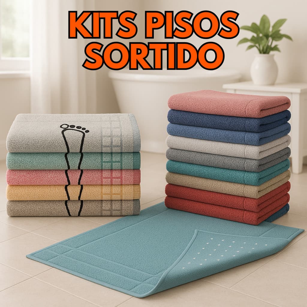 Kit de Pisos Sortidos p/ Banheiro Piso com Pézinho e Piso Antiderrapante Sortido