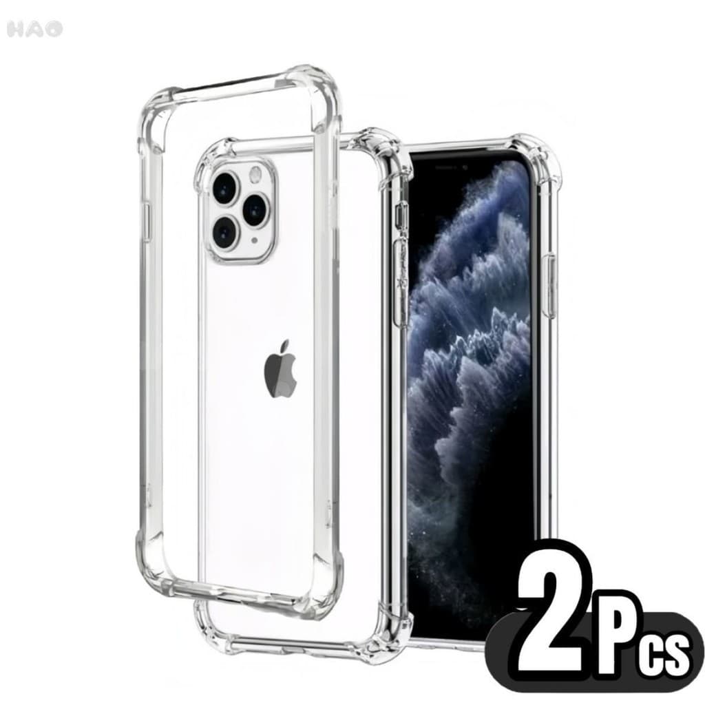 Kit 2 Capa Capinha IPhone Transparente Anti Impacto Tpu Case Para Apple 6 7 8 Plus X Xr 11 12 13 14 15 16 Pro Max