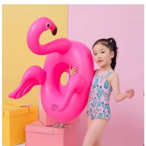Boiá Flamingo infantil para natação flutuante com Encaixe para as Pernas 65cm