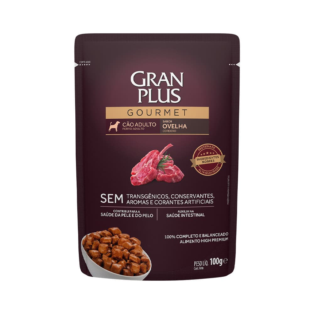 Ração Úmida GranPlus Sache Cães Adultos Ovelha 100g
