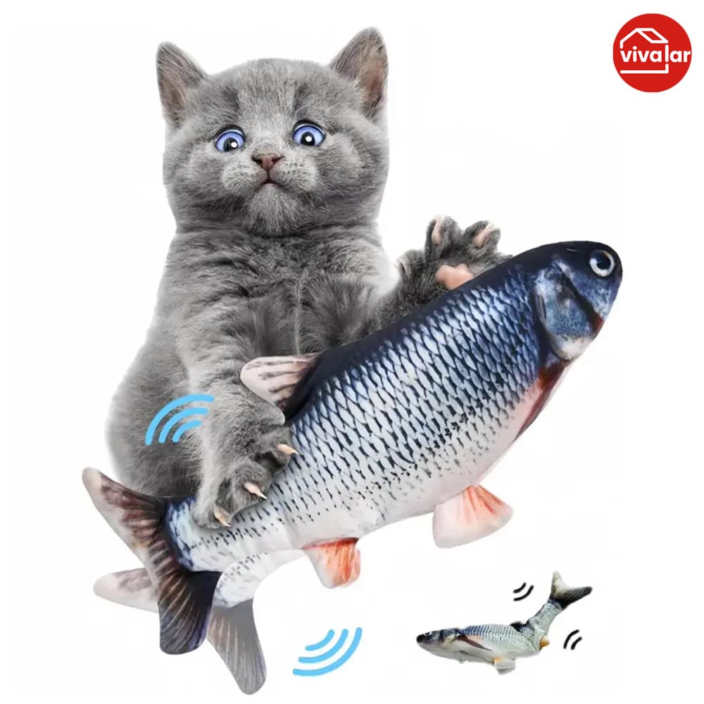 Peixe que Balança o Rabo para Gatos - Brinquedo Eletrônico com Carregamento via USB