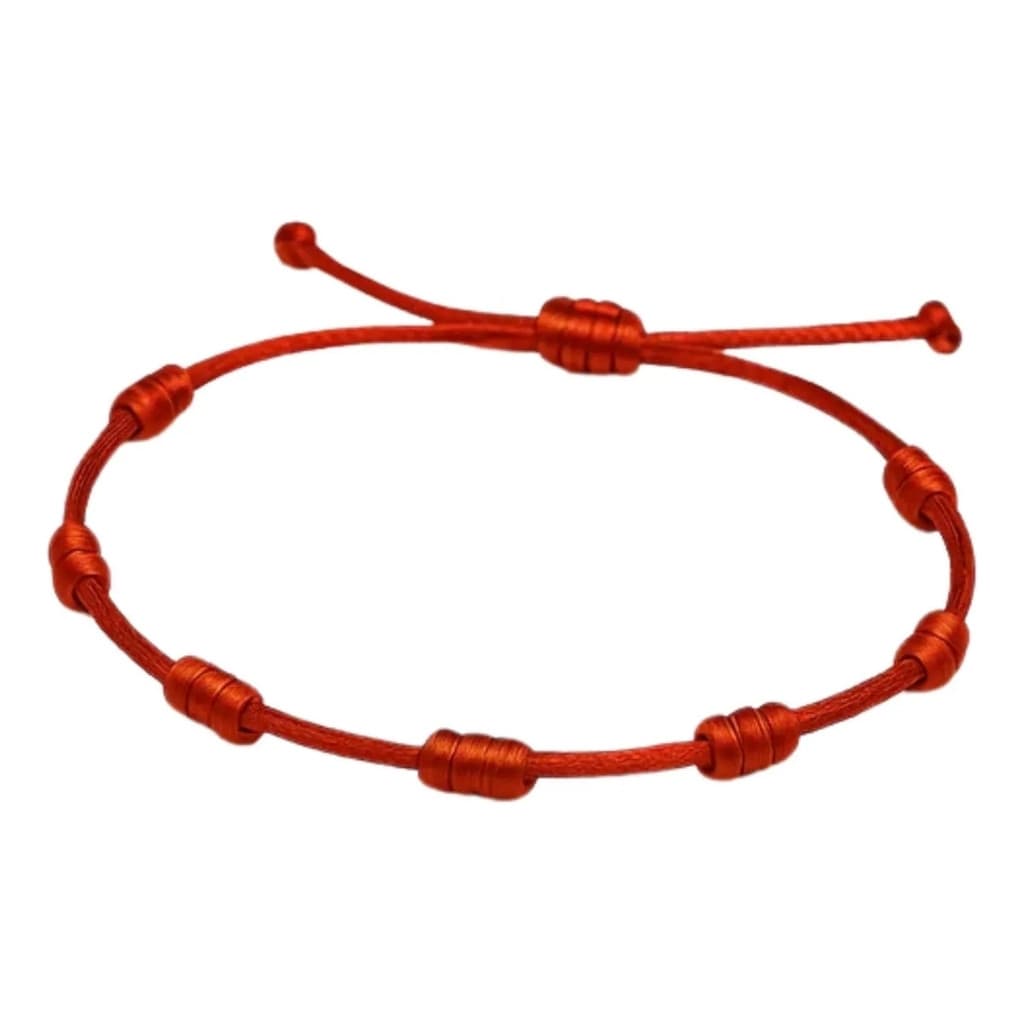 Pulseiras Vermelhas 7 Nós Ajustáveis Energia Positiva Inspiradas proteção Acessório Unissex Para Presente