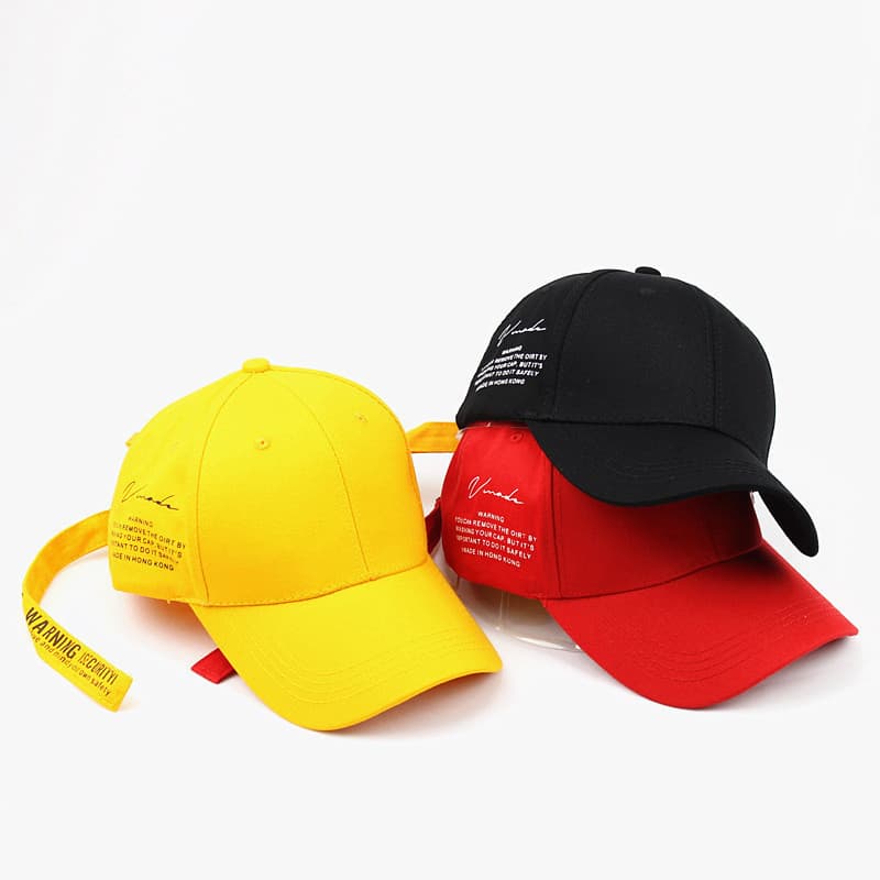 Boné de Beisebol Vermelho com Alça Longa, Boné de Algodão com Letras, Boné Hip-hop Masculino, Boné Hip-hop Feminino*&&-&